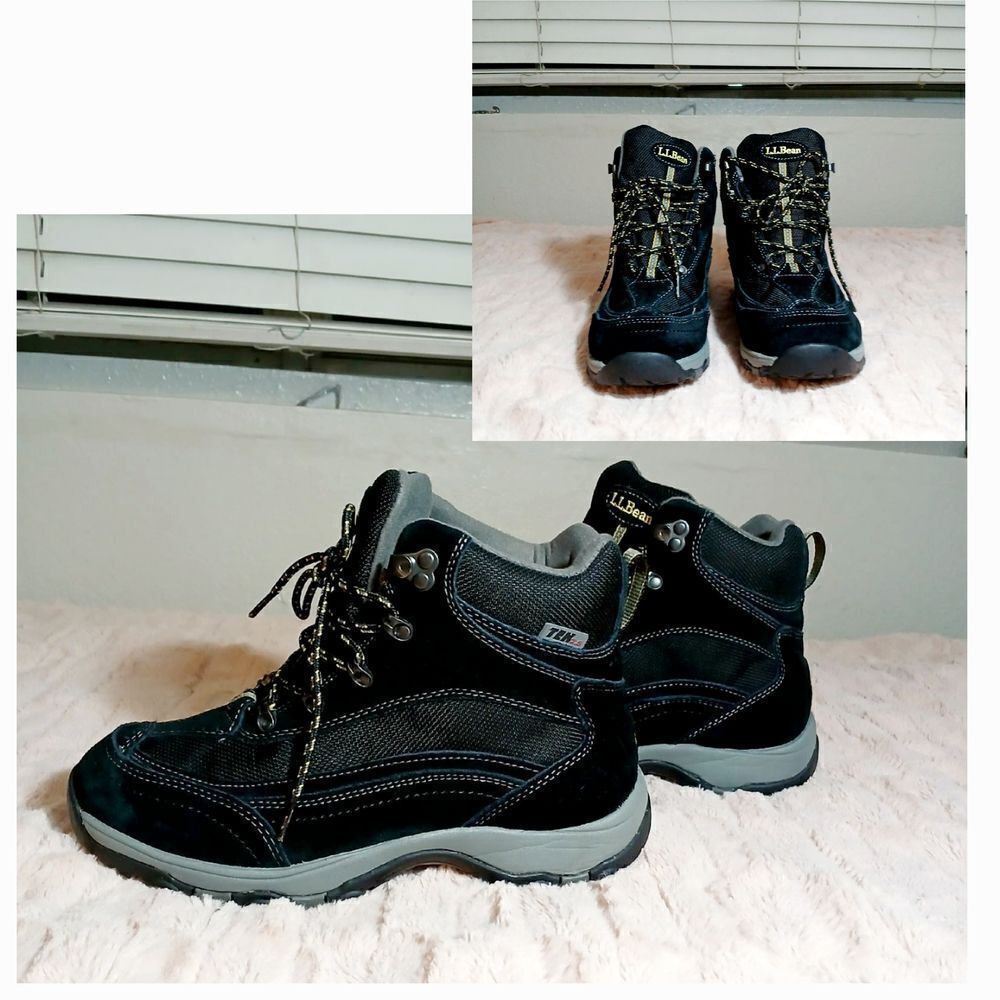 L.L. Bean Black and Gray Ankle Boots for Outdoor Adventures Size 8